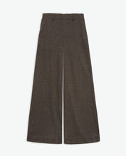 Light-brown wide knit trousers