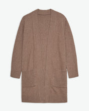 Brown cotton-blend long cardigan