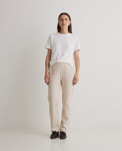 Ecru regular-fit flannel trousers