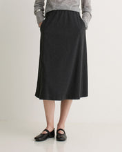 Anthracite midi skirt with elastic waistband