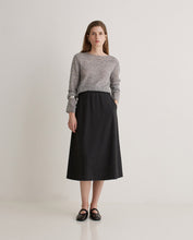 Anthracite midi skirt with elastic waistband