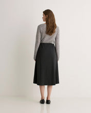 Anthracite midi skirt with elastic waistband