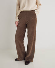 Taupe wide cotton-blend corduroy trousers