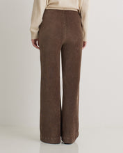 Taupe wide cotton-blend corduroy trousers