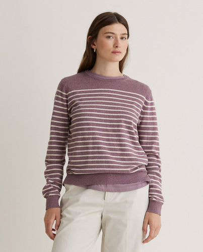 Mauve striped organic-cotton sweater