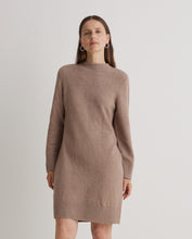 Brown Perkins-neck short dress