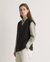 Lead-grey boiled-wool vest