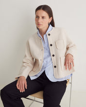 Ecru boiled-wool short jacket