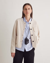 Ecru boiled-wool short jacket