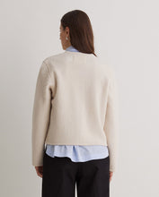 Ecru boiled-wool short jacket