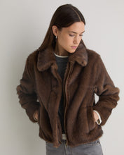 Brown faux-fur short coat