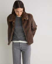 Brown faux-fur short coat