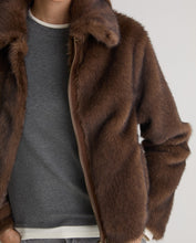 Brown faux-fur short coat