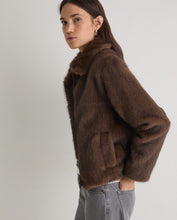 Brown faux-fur short coat