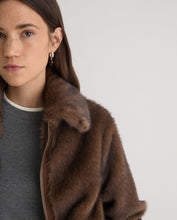 Brown faux-fur short coat