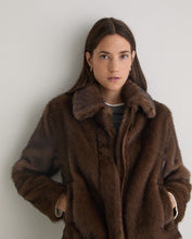 Brown faux-fur short coat