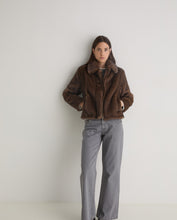 Brown faux-fur short coat