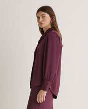 Aubergine long-sleeve sateen shirt