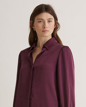 Aubergine long-sleeve sateen shirt