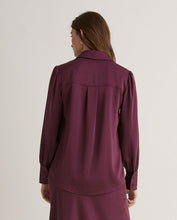 Aubergine long-sleeve sateen shirt