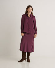 Aubergine long-sleeve sateen shirt