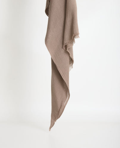Stone wool-blend frayed foulard