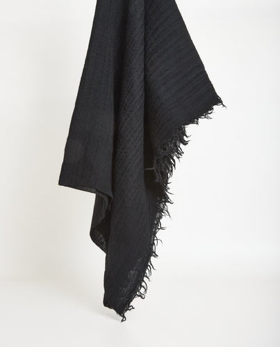 Black 100% wool soft foulard