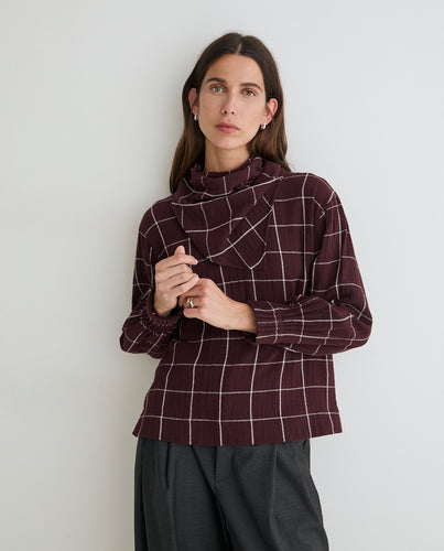 CHECK SHIRT WITH SCARF