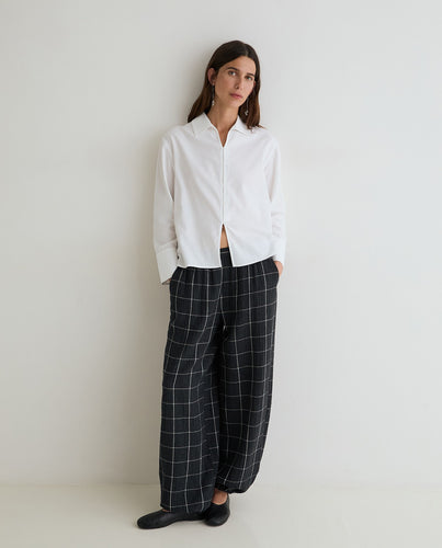 CHECK HAREM TROUSERS