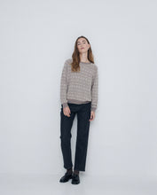 PRINT JACQUARD SWEATER SAND