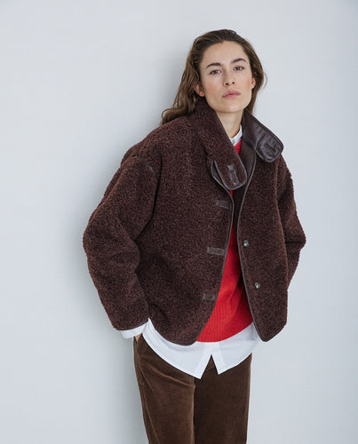 SHEARLING JACKET CHOCOLATE