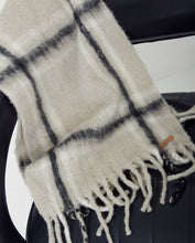 PLAID WOOL SCARF LIGHT GREY