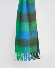 PLAID WOOL SCARF GREEN/BLUE