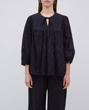 BLACK QUILTED YOKE SHIRT