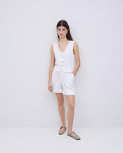 WHITE 100% LINEN SHORTS
