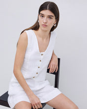 WHITE 100% LINEN SHORTS