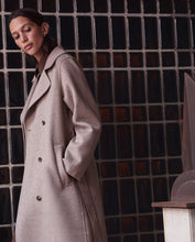 Handmade wool-blend long coat beige