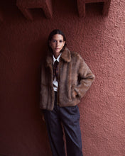 Brown faux-fur short coat