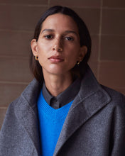 Handmade wool-blend fringed cape grey