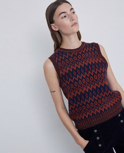 JACQUARD KNIT VEST