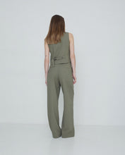 WIDE PLEATED TROUSERS GREEN