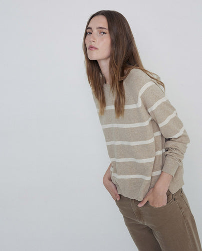 Striped sweater brown