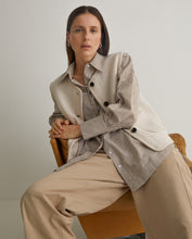 Ecru wool-blend vest with pockets