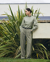 WIDE PLEATED TROUSERS GREEN