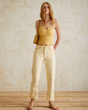 STRAIGHT DENIM TROUSERS LIGHT YELLOW