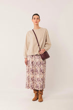 WATERCOLOR MIDI SKIRT AUBERGINE