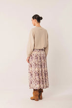 WATERCOLOR MIDI SKIRT AUBERGINE